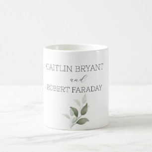 Grüne Moderne Hochzeit Kaffeetasse