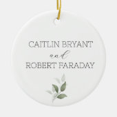 Grüne Moderne Hochzeit Keramik Ornament (Vorne)