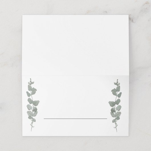 Grüne Moderne Hochzeit Platzkarte (Außenseite Aufgefaltet)
