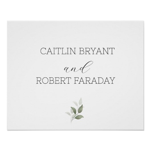 Grüne Moderne Hochzeit Poster (Vorderseite)