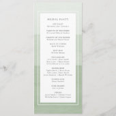 Grüne Moderne Hochzeit Programm (Rückseite)