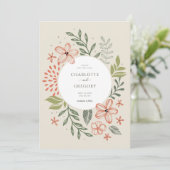 Grüne Moderne Hochzeit rettet das Datum Einladung (Stehend Vorderseite)