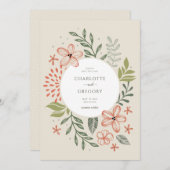 Grüne Moderne Hochzeit rettet das Datum Einladung (Vorne/Hinten)