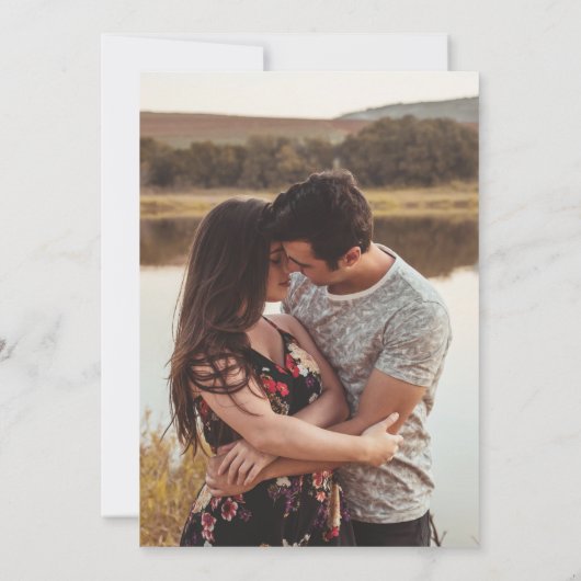 Grüne Moderne Hochzeit Save The Date (Rückseite)