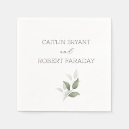 Grüne Moderne Hochzeit Serviette