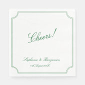 grüne moderne Hochzeitsservietten Serviette (Vorderseite)