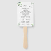 Grüne Moderne Hochzeitsveranstaltung Fächer (Rückseite)