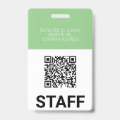 Grüne moderne ID Card Business Mitarbeiter QR Ausweis (Rückseite)