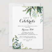 Grüne Moderne Kalligrafie Feiern wir Party Einladung (Vorderseite)