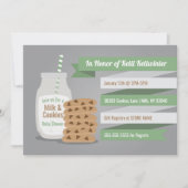 Grüne moderne Milch und Cookies gestrichene Einlad Einladung (Vorderseite)