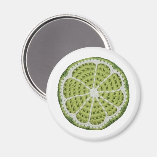 Grüne Moderne Minimal Frische Crochet Limone Slice Magnet (Vorderseite/Rückseite)