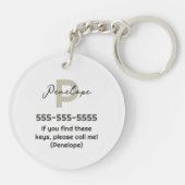 Grüne Moderne Minimal Frische Crochet Limone Slice Schlüsselanhänger (Rückseite)