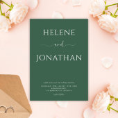 Grüne moderne Minimalistische Elegante Hochzeit Einladung