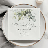 Grüne Moderne Minimalistische Hochzeit Serviette