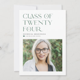 Grüne moderne Minimalistische Klasse 2022 Abschlus Einladung
