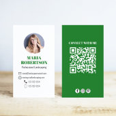 Grüne moderne Minimalistische QR-Kodizes Soziale M Visitenkarte