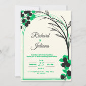 grüne, moderne Natur florfarbenes Wasser Einladung (Vorderseite)