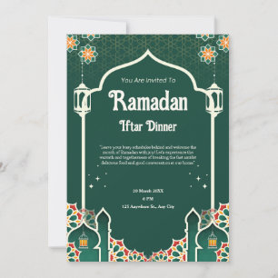 Grüne moderne Ramadan-Iftar-Party-Einladung Einladung