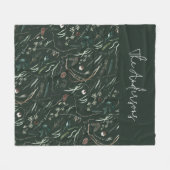 Grüne, moderne, rustikale botanische Familie Fleecedecke (Vorderseite (Horizontal))