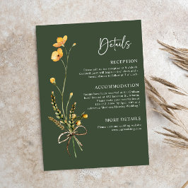 Grüne Moderne rustikale Botanische Hochzeit Begleitkarte