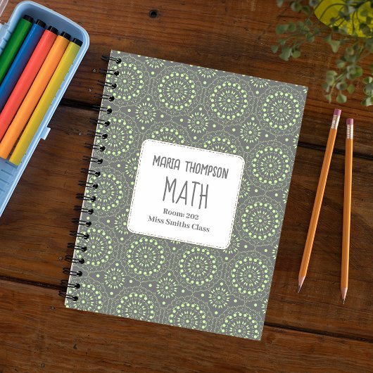 Grüne Moderne Schule Personalisiert Notizblock