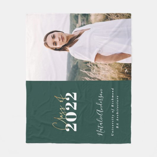 Grüne moderne Script grad Multi-Foto-Klasse von 20 Fleecedecke (Vorderseite)
