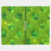 Grüne moderne St Patrick's Day Clover Collection Fleecedecke (Vorderseite (Horizontal))