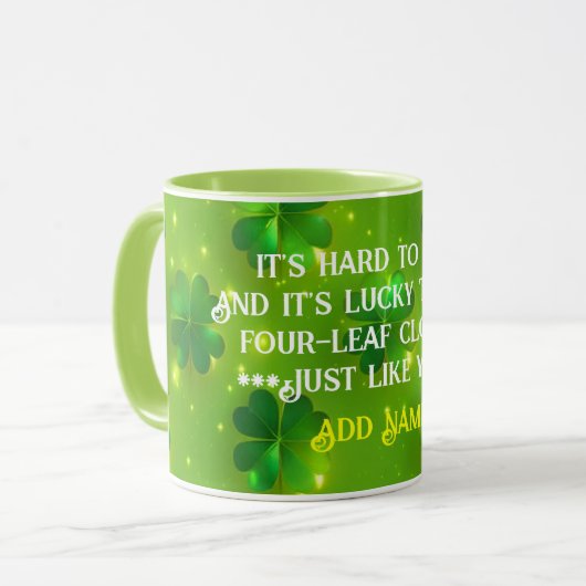 Grüne moderne St Patrick's Day Clover Collection Tasse (Vorderseite Links)