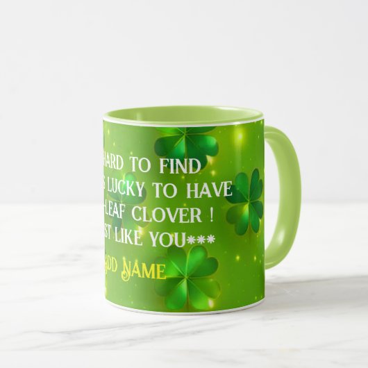 Grüne moderne St Patrick's Day Clover Collection Tasse (VorderseiteRechts)
