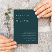 Grüne moderne Typografie in einer einfachen Hochze Einladung