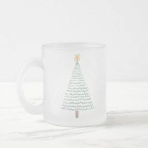 Grüne, moderne Weihnachtsbaume Mattglastasse