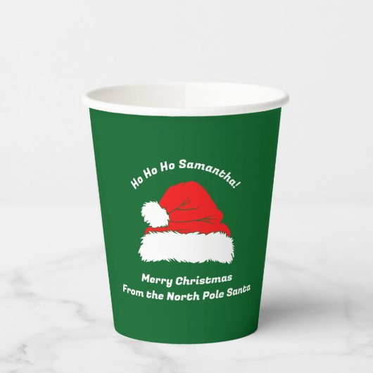 Grüne moderne Weihnachtsnachtparty Pappbecher (Links)