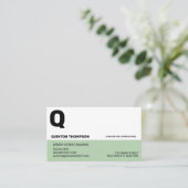 GRÜNE MODERNE ZWEI-TONNE-GESCHÄFTSKARTE VISITENKARTE (Stehend Vorderseite)