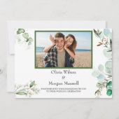 Grüne Modernes Foto Save the Date Einladung (Vorderseite)