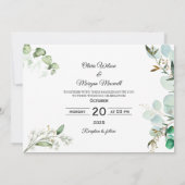 Grüne Modernes Foto Save the Date Einladung (Rückseite)