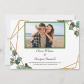 Grüne Modernes Foto Save the Date Einladung (Vorderseite)