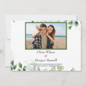 Grüne Modernes Foto Save the Date Einladung (Vorderseite)