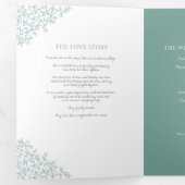 Grüne Mono-Kunstgeschichte Dreifach-gefaltete Programmkarte (Innen Erste Seite)