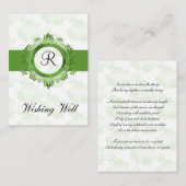 Grüne Monogramm, die gut Karten wünschen (Vorne/Hinten)