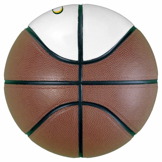 Grüne Monogramm-Grün-Gold-Datumskorb Basketball (Rechts)