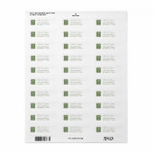 Grüne Monogramm-Hochzeitsadresse (Vorne)