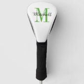 Grüne Monogramm, Initial und Name Personalisiert Golf Headcover (Vorderseite)