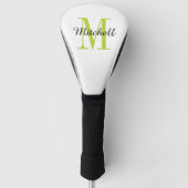 Grüne Monogramm, Initial und Name Personalisiert Golf Headcover (Vorderseite)