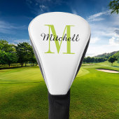 Grüne Monogramm, Initial und Name Personalisiert Golf Headcover