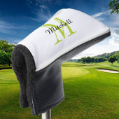 Grüne Monogramm, Initial und Name Personalisiert Golf Headcover