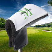 Grüne Monogramm, Initial und Name Personalisiert Golf Headcover