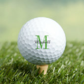 Grüne Monogramm, Initial und Name Personalisiert Golfball (Insitu T-Shirt)