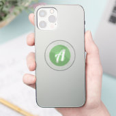 Grüne Monogramm oder Logo hinzufügen | transparent Aufkleber (Telefon)