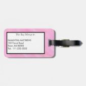 Grüne Monogramm Rosa Farbe Gepäckanhänger (Rückseite horizontal)