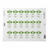 Grüne Monogramm-Rücksendeadresse Adressaufkleber (Vorne)